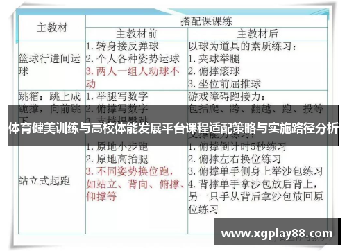体育健美训练与高校体能发展平台课程适配策略与实施路径分析