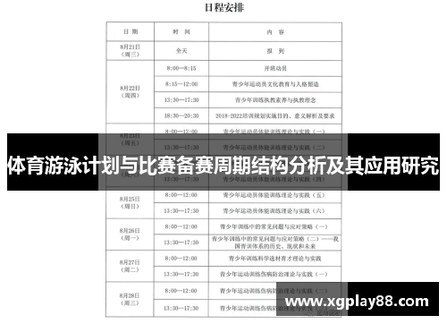 体育游泳计划与比赛备赛周期结构分析及其应用研究